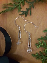 Image 3 of Sleek Silver Drop Earrings 5RH