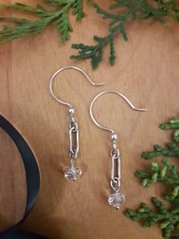 Image 2 of Sleek Silver Drop Earrings 5RH