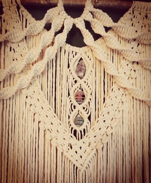 Large statement crystal macrame piece 