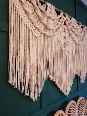 Large statement crystal macrame piece 