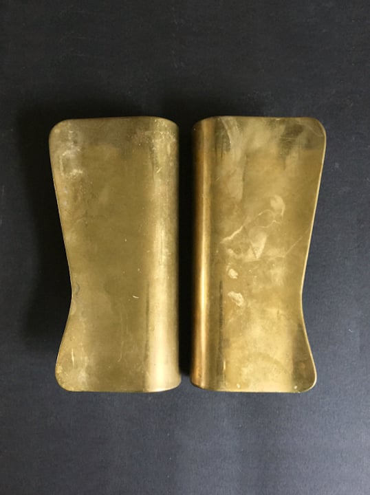 Image of Pair of Italian Brass Door Handles, 1950s