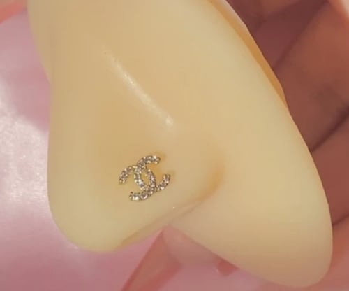 Image of Double C Nose Ring~Bling Gold