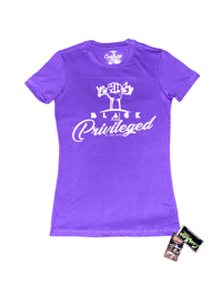 Image 2 of BP Stamp-Purple Ladies Tee