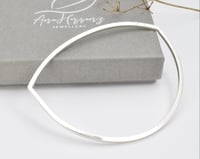 Image 2 of Square wire contemporary silver bangle