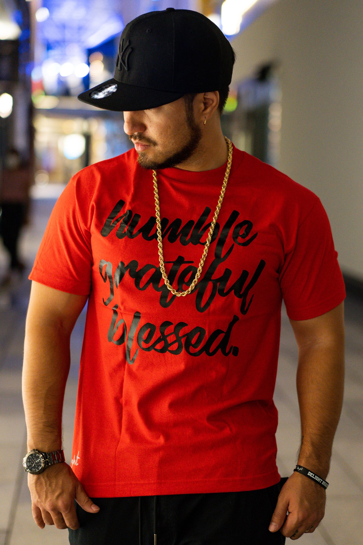 Humble, Grateful, Blessed Tee (Red/Black)