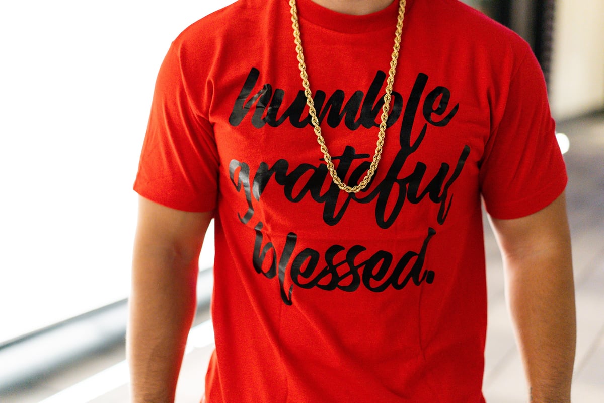 Humble, Grateful, Blessed Tee (Red/Black)