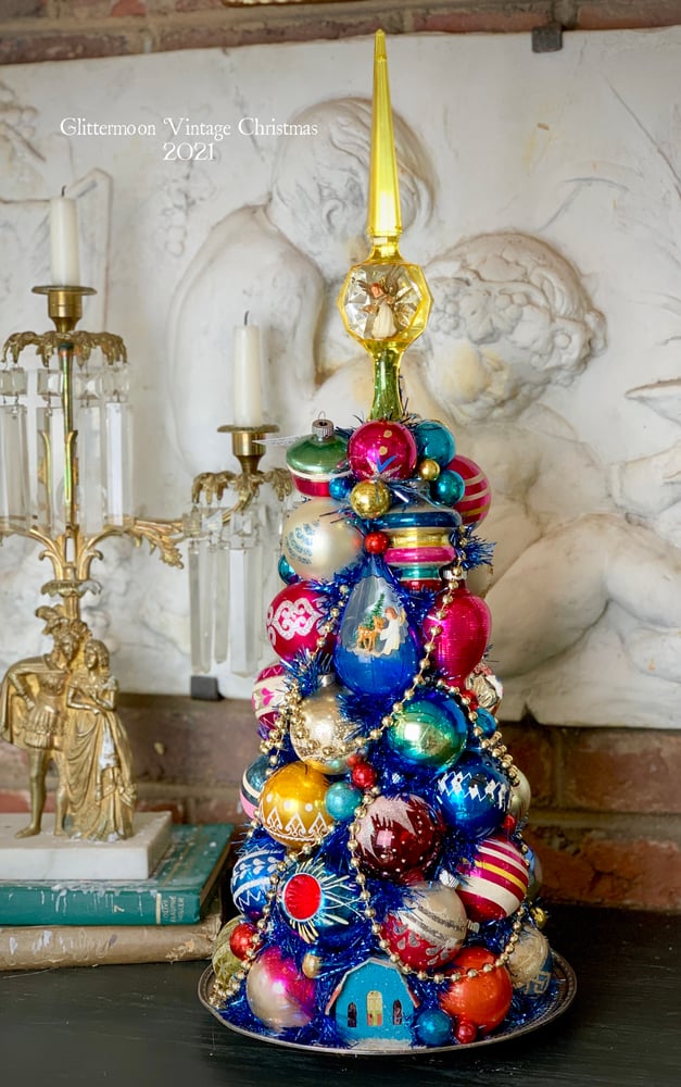 Image of Merry Blues Topiary Centerpiece