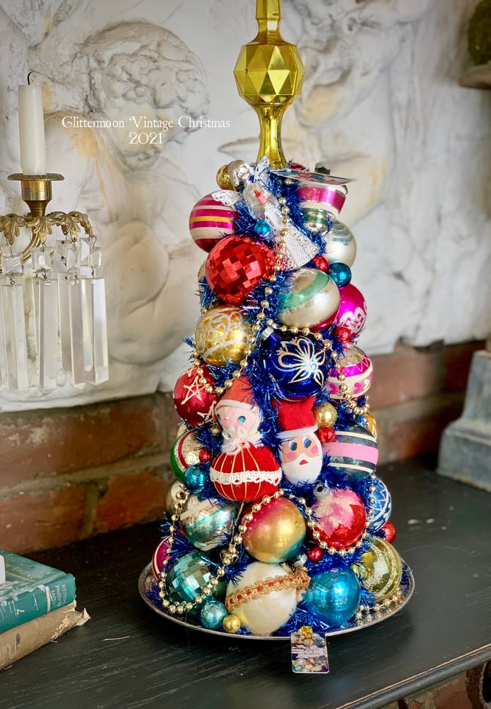 Image of Merry Blues Topiary Centerpiece