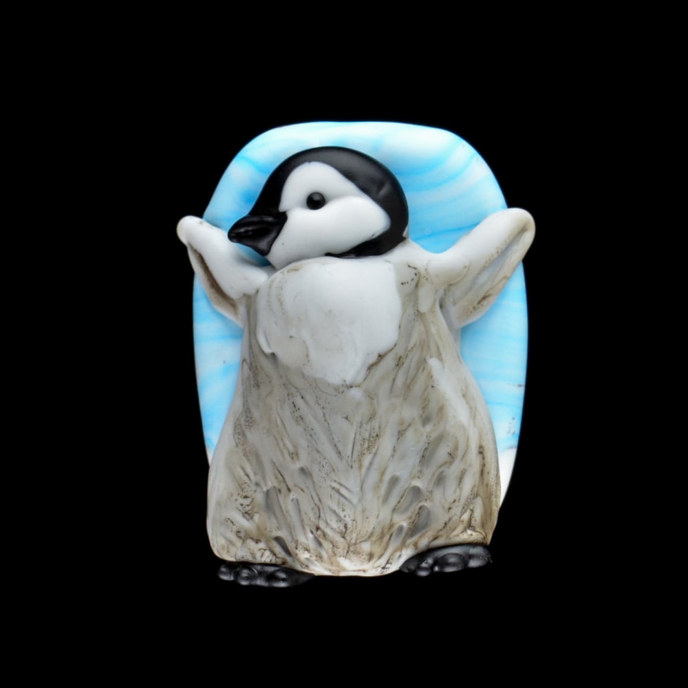 Image of XL. Happy Baby Penguin - Flamework Glass Sculpture Bead