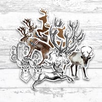 Image 1 of Assorted Winter Reindeer | Sticker Pack (10)