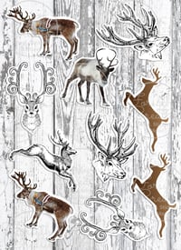 Image 2 of Assorted Winter Reindeer | Sticker Pack (10)