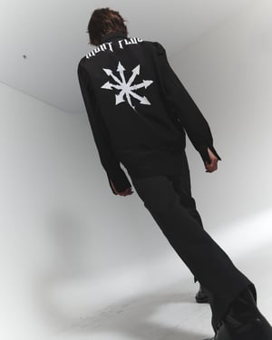 Image of NIGHT FLOW - Chaos Symbol Oversized Shirt (Black)