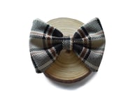 Beige and Brown Tartan Bow 