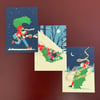 'Winter' Gold Foil Postcards, Mixed Designs, 3 Pack 