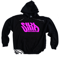 Image 4 of SIKA Records Black hooded sweater with White/Black/Pink print + camo draw string