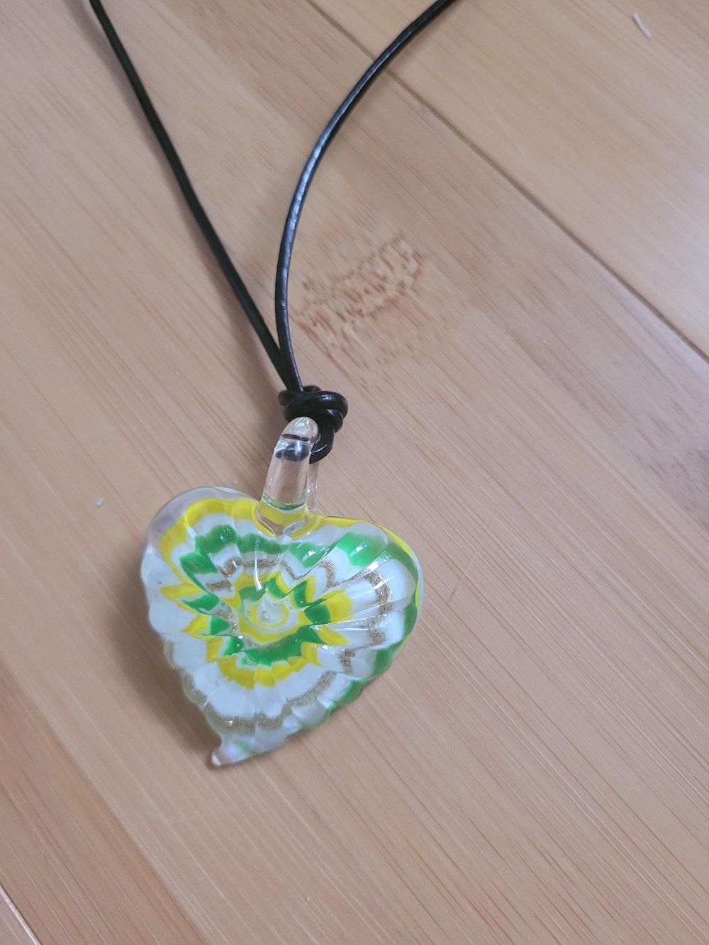 Image of Glass Swirl Heart Necklace 