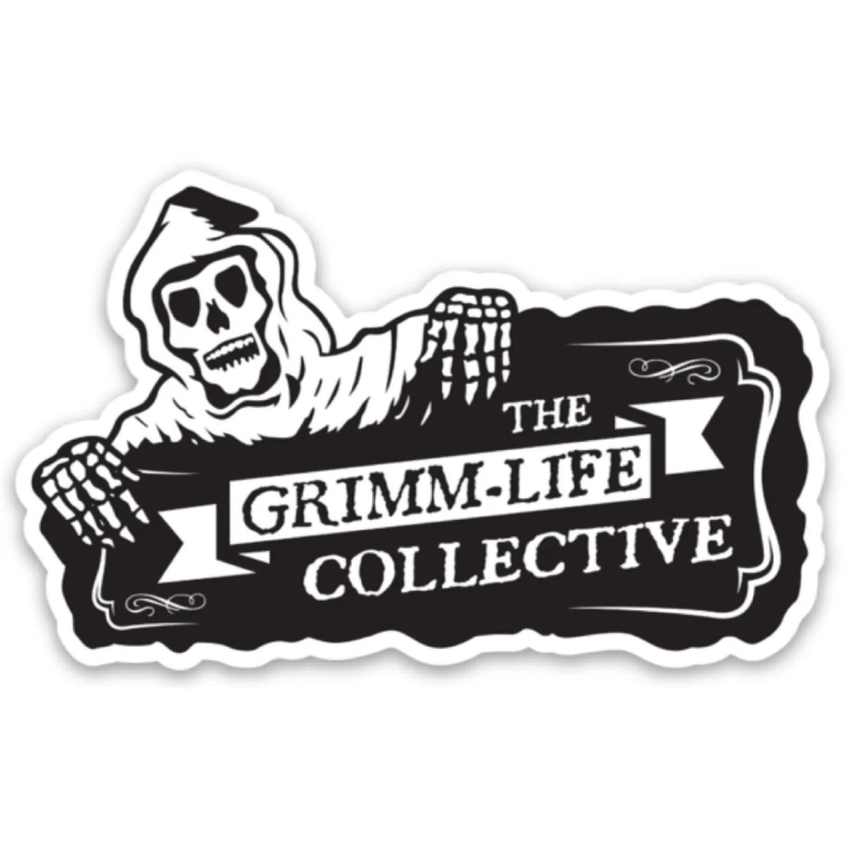 Image of MAGNET - White Grimm Life GHOUL Logo Magnet