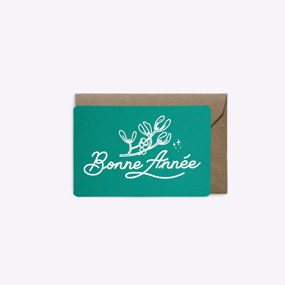 Image of MINI CARTES BONNE ANNÉE émeraude