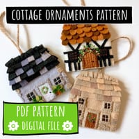 Image 1 of PDF Downloadable Pattern  - Little English Cottage ornaments 