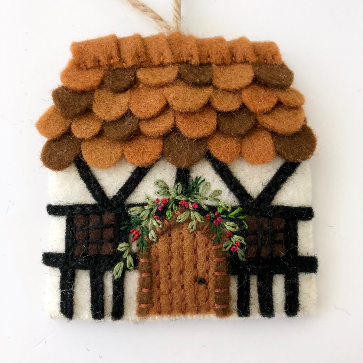 Moonlit Winter Cottage Felt Christmas Ornament – Tilly & Puffin