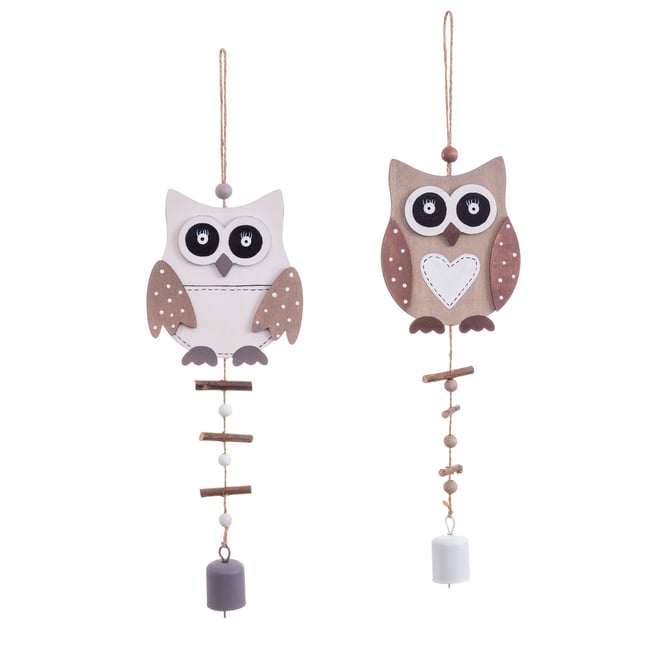 GUIRNALDA BÚHOS DE MADERA