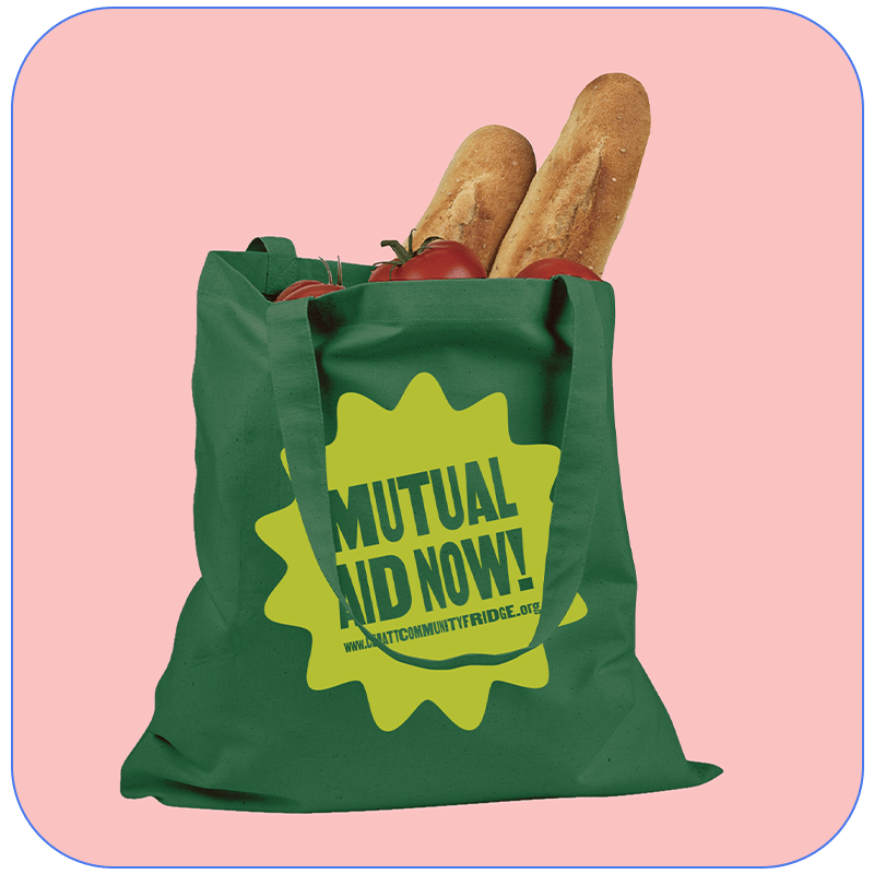Image of Mutual Aid Now! CCF Forest Green Canvas Tote Bag [PREORDER]