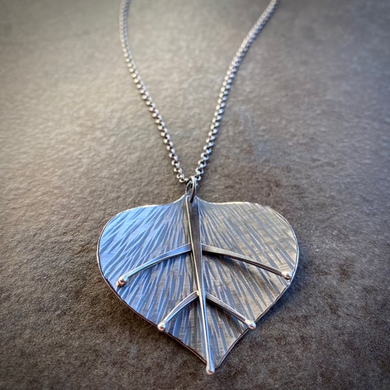 Image of Forged Aspen Leaf Pendant 