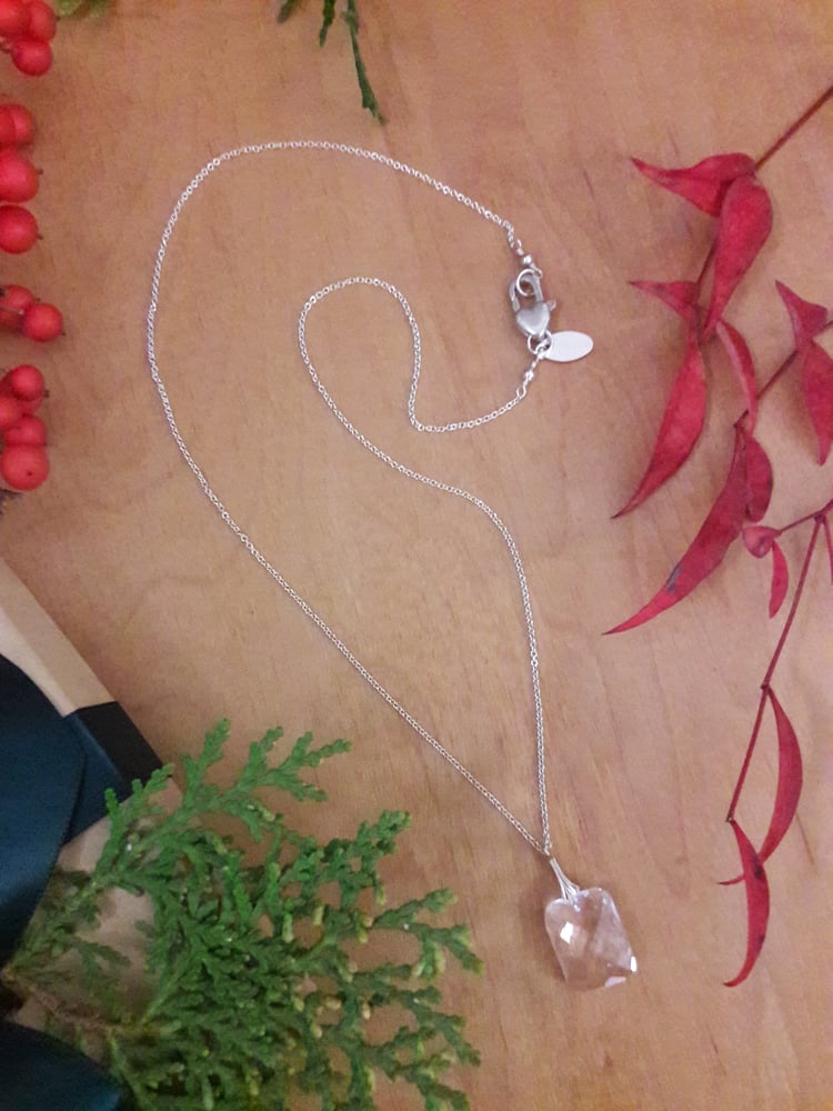 Image of Rectangle White Topaz Pendant 5BB