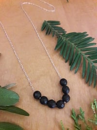 Image 2 of Black Onyx Matte Circle Necklace 5TS