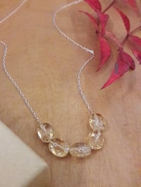 Image 2 of Faceted Citrine Ovals Necklace 5TO