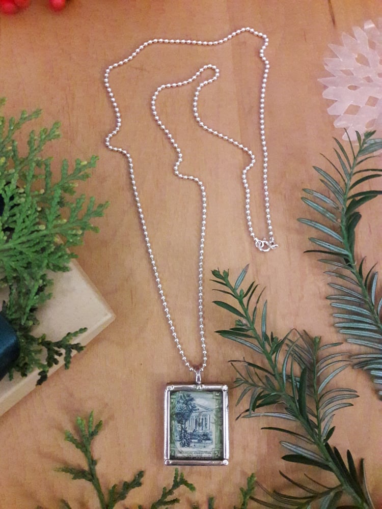 Image of Jamaican Postage Stamp Necklace 4VDE