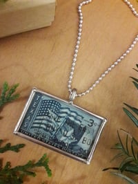 Image 2 of Vintage Texas Stamp Necklace 4VG