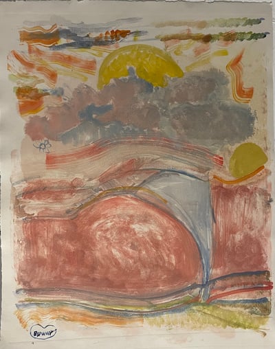 Image of At the beach monotype 