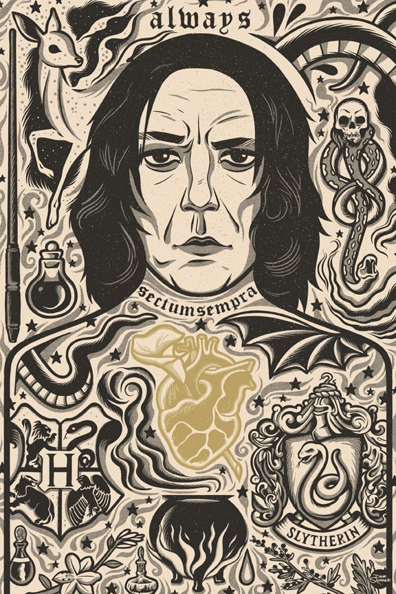 Image of Severus - Icon Print - Gold Heart Variant
