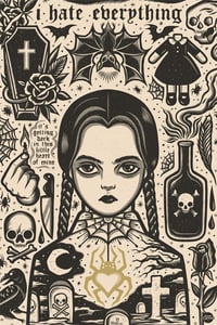Wednesday - Icon Print - Gold Heart Variant