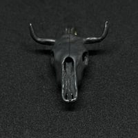 Image 1 of Colgante de cráneo de vaca. Acabado oscuro / Cow skull pendant. Dark finish