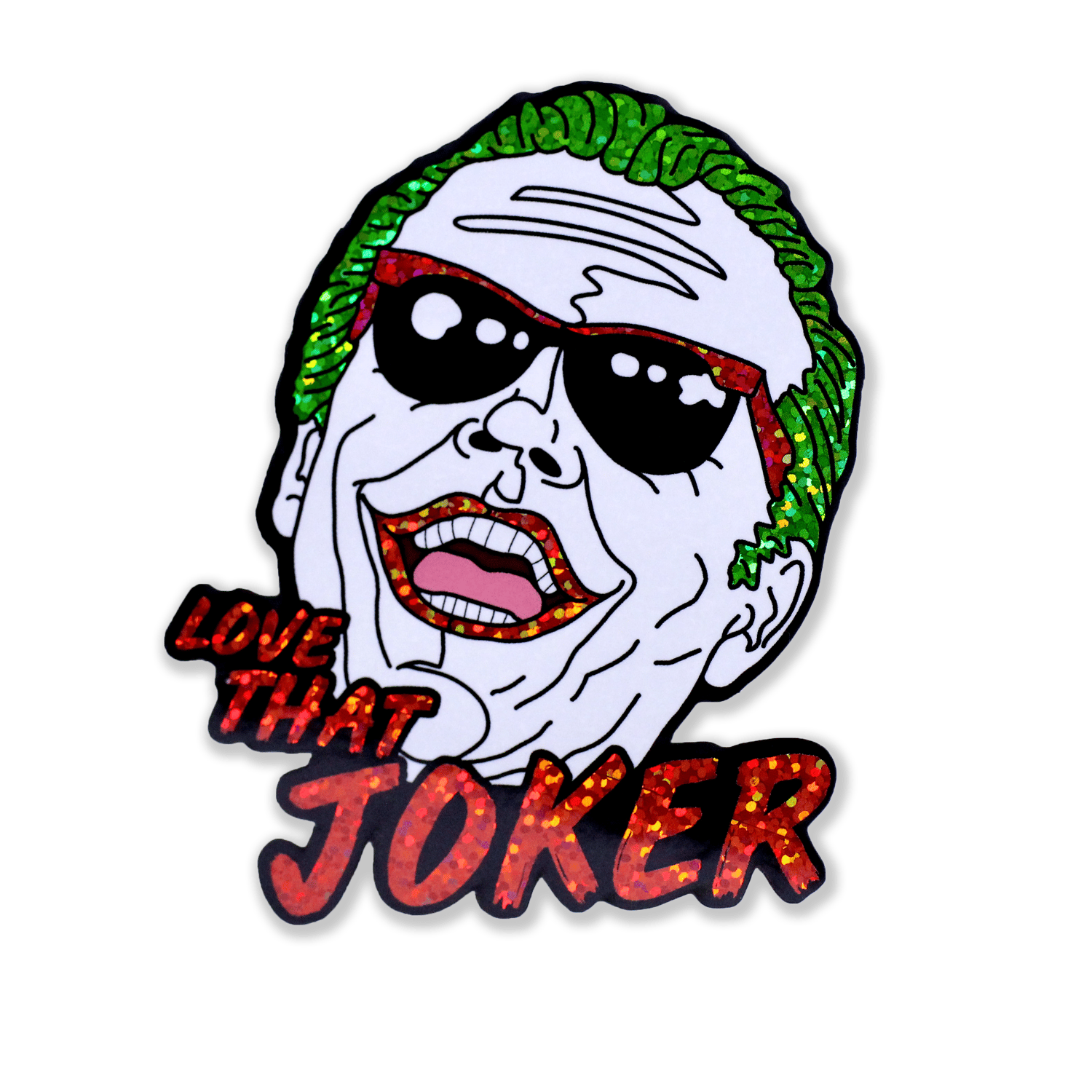 4 inch Joker Glitter Sticker