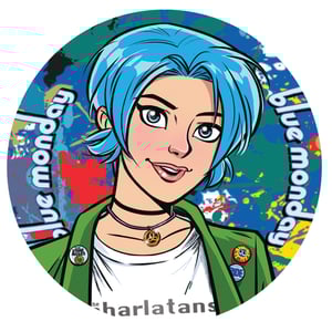 Image of STICKER Blue Monday: Bleu Finnegan Madchester Splatter Art