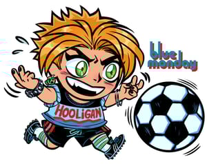 Image of STICKER Blue Monday: Clover Connelly Football/Soccer Hooligan