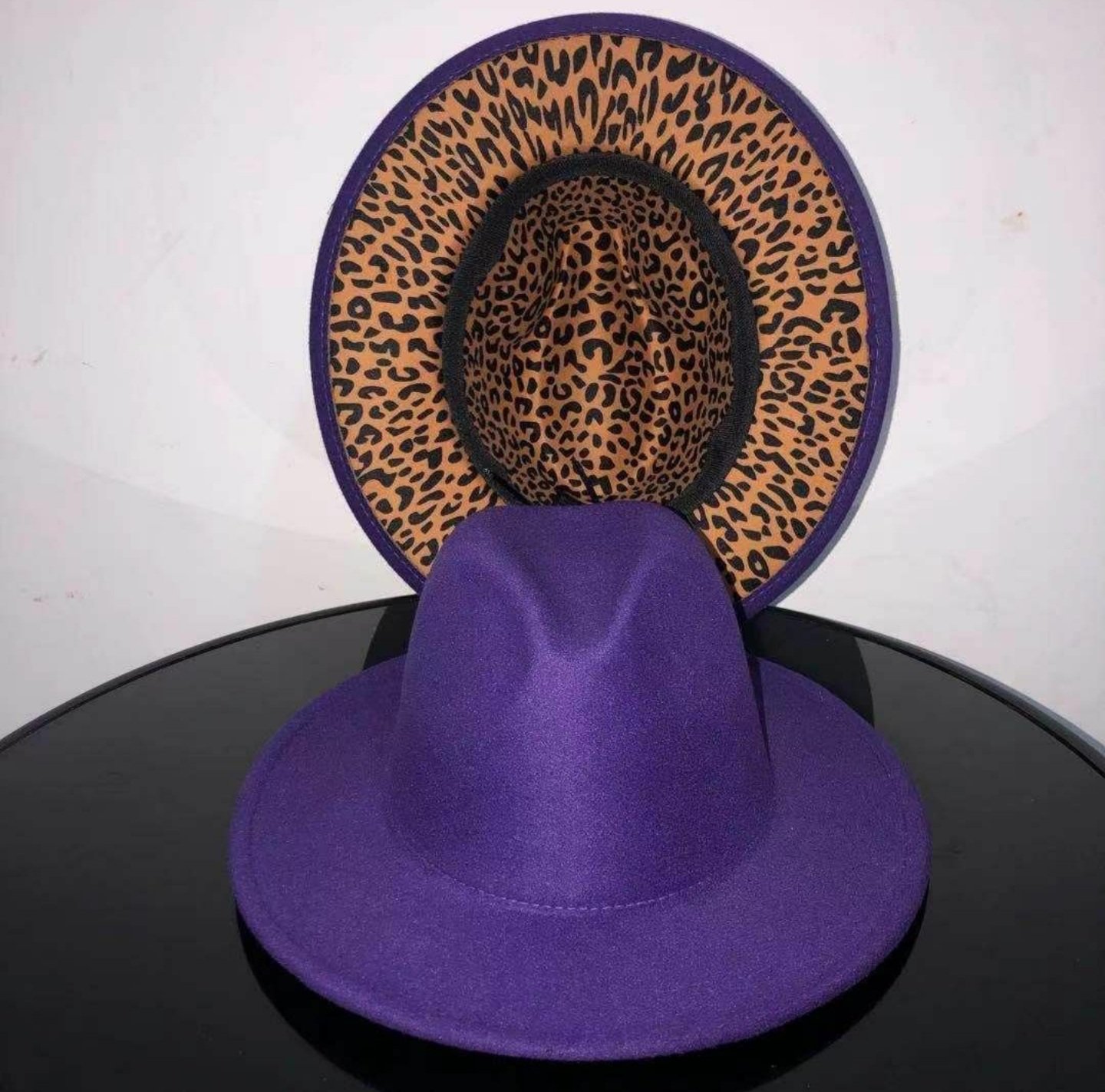 Purple \u0026 Cheetah Print Fedora Hat | Be 