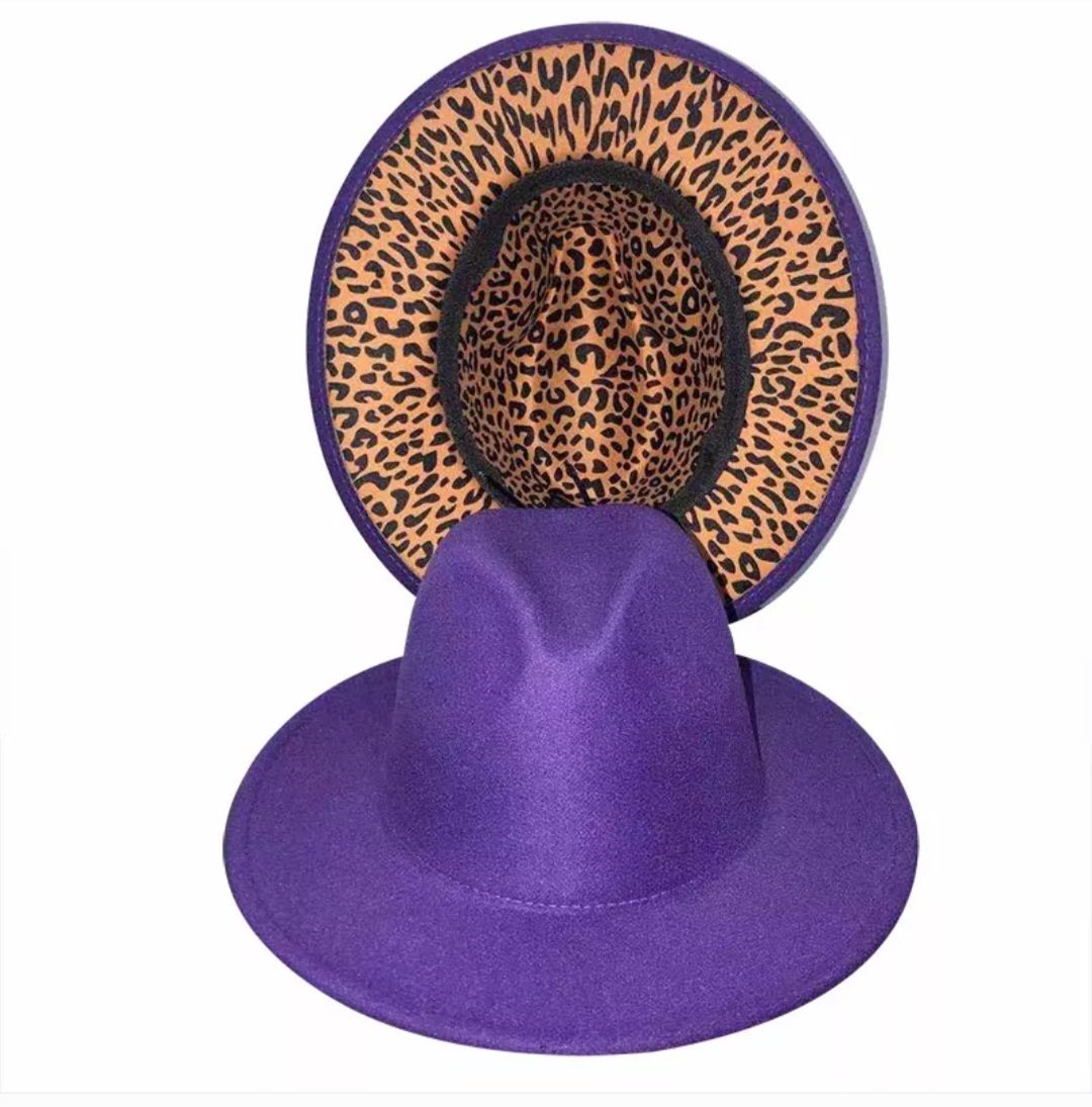 purple hat cheetah print