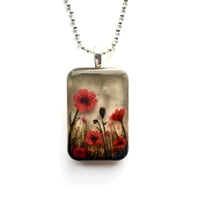 Image 2 of Poppy Field Hand Painted Resin Pendant
