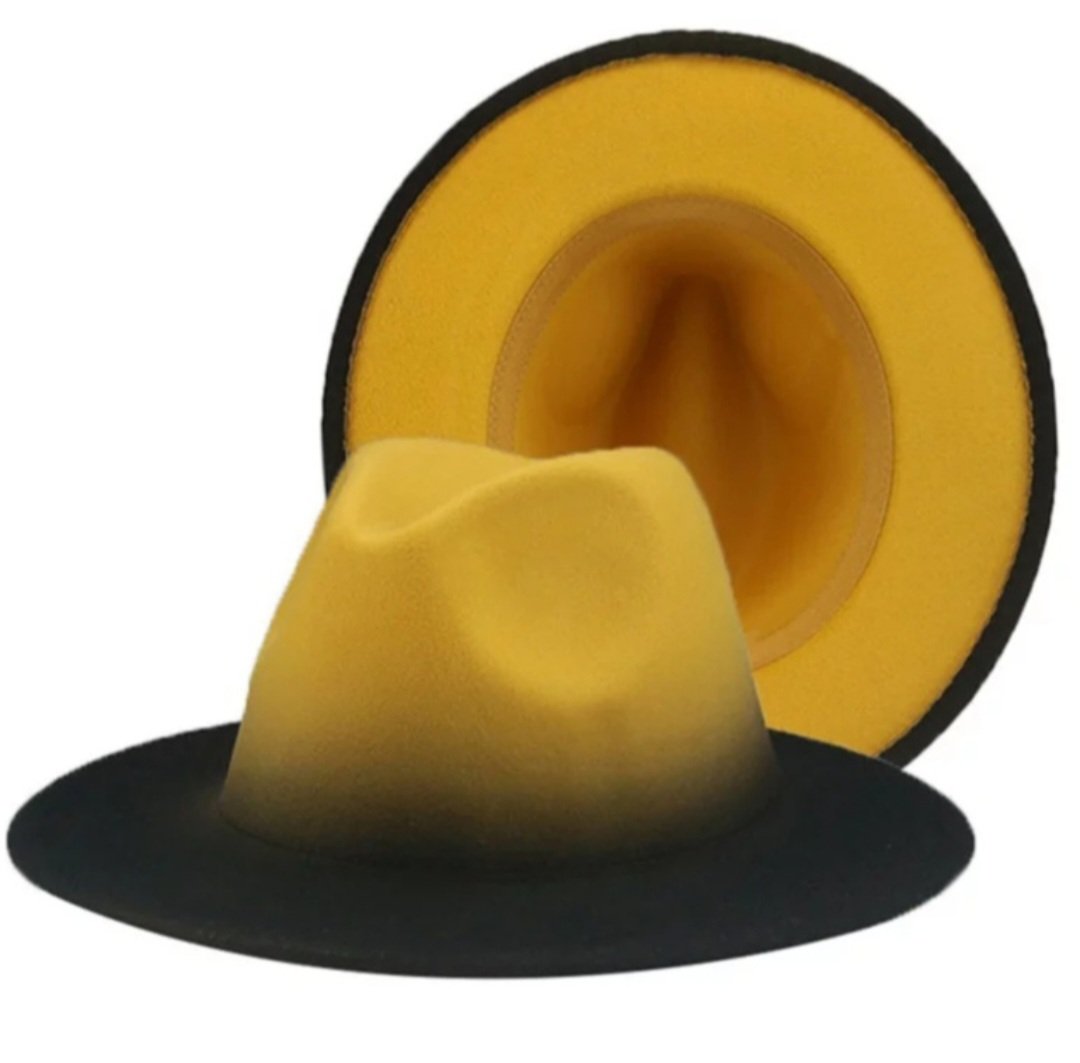 black and yellow fedora