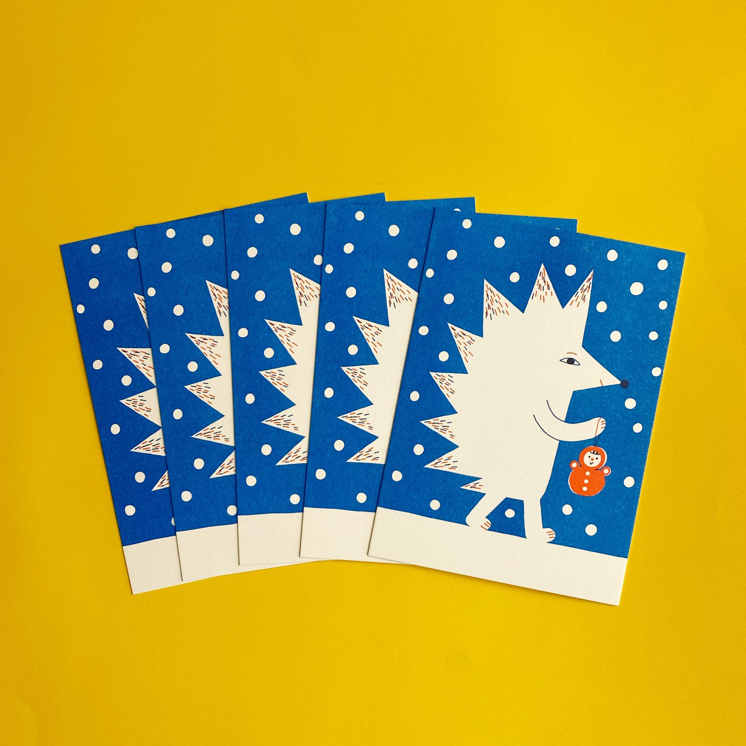 Christmas Hedgehog postcard pack