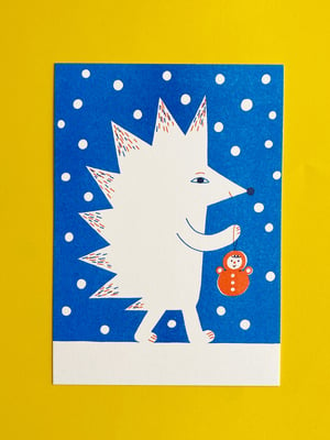 Christmas Hedgehog postcard