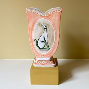 Image of A Woman with her Whippet - Romantic Vase