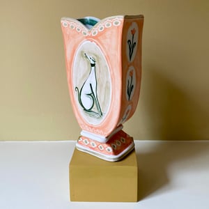 Image of A Woman with her Whippet - Romantic Vase