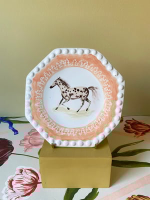 Image of Small octagonal plate - Horse