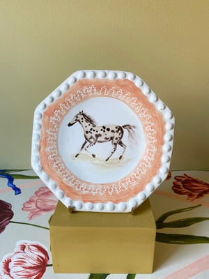 Image of Small octagonal plate - Horse