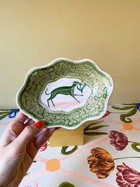 Image 5 of Small wavy dish - Whippet with Tulip